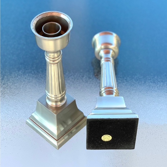 Sturdy Metal Candlesticks ~ Set of 2 - Picture 2 of 4